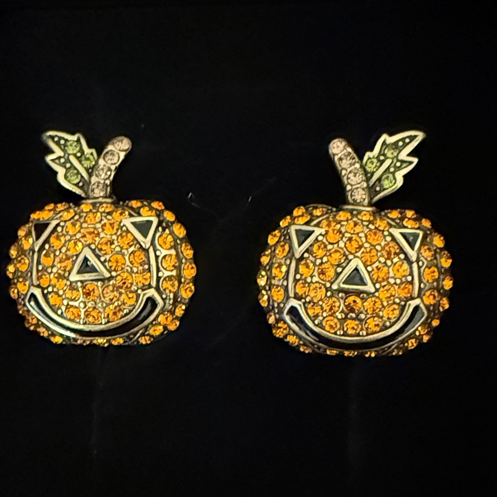 Heidi Daus Gold and Green Pumpkin Earrings - Picture 2 of 2